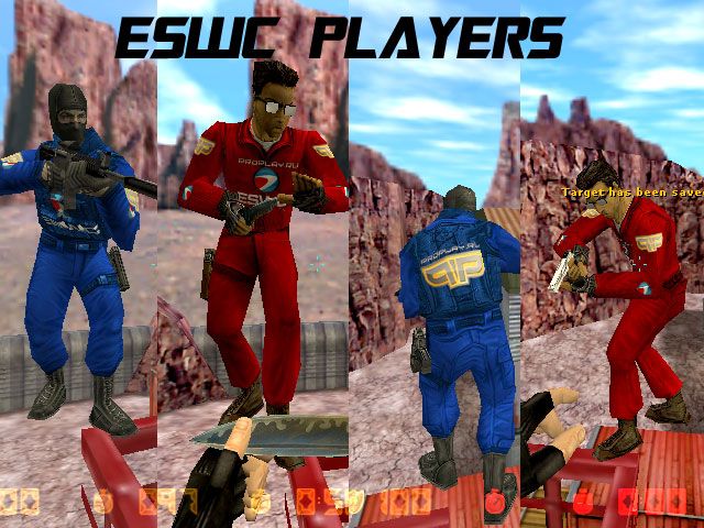 Скачать набор красных и синих моделей игроков ESWC